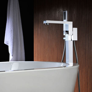 Free Standing Bathroom Tub Faucet Floor Mount Tub Filler Hand Shower Mixer Tap CZ320004