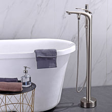 Load image into Gallery viewer, Free Standing Bathroom Tub Faucet Floor Mount Tub Filler Hand Shower Mixer Tap CZ395004
