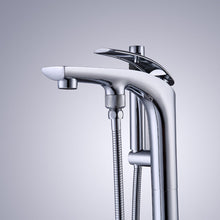Load image into Gallery viewer, Free Standing Bathroom Tub Faucet Floor Mount Tub Filler Hand Shower Mixer Tap CZ395004
