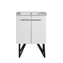 Load image into Gallery viewer, ANNECY 24&quot; SINGLE, GLOSSY WHITE, TWO DOORS, BATHROOM VANITY
