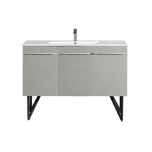 Load image into Gallery viewer, ANNECY 48&quot; SINGLE, BRUSHED ALUMINUM, TWO DOORS, ONE DRAWER, BATHROOM VANITY
