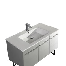 Load image into Gallery viewer, ANNECY 48&quot; SINGLE, BRUSHED ALUMINUM, TWO DOORS, ONE DRAWER, BATHROOM VANITY
